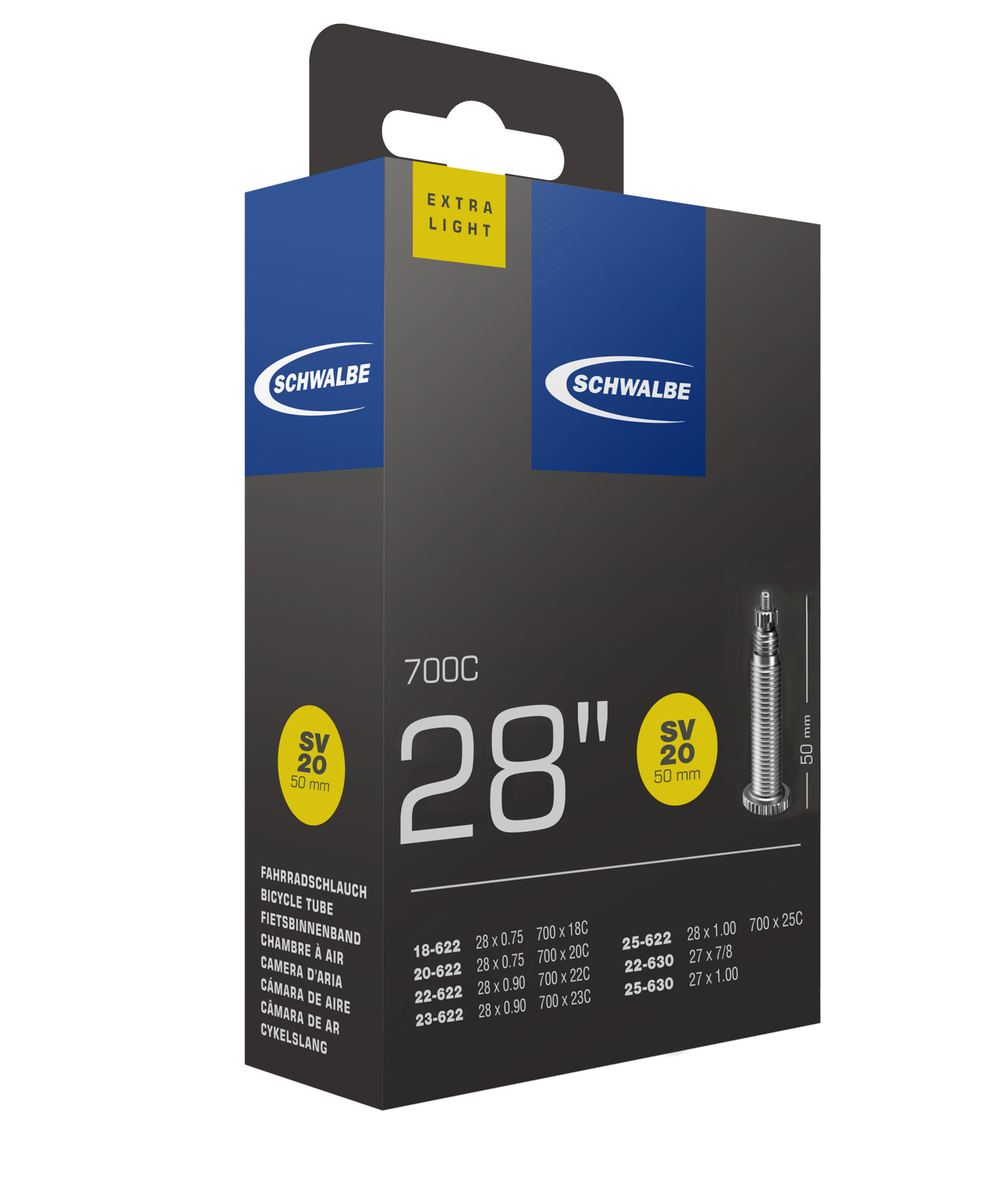 Duša Schwalbe SV20 28″ Road Extra Lite 18/25 SV50