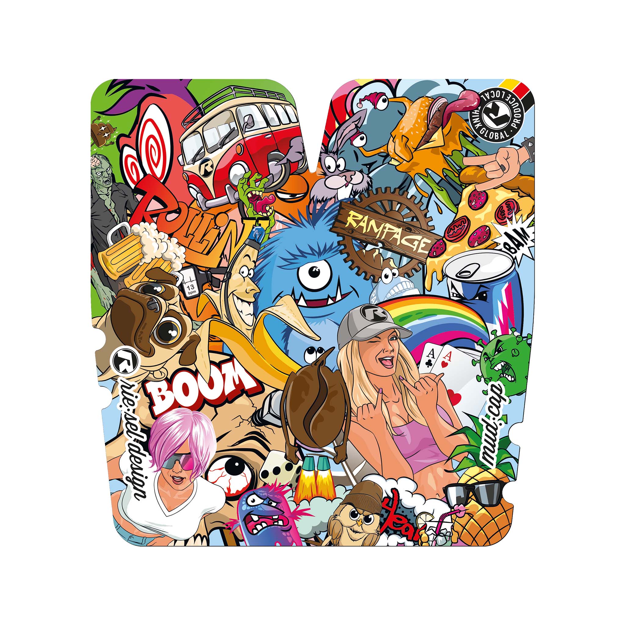 Šilt RIESEL Mud:Cap Stickerbomb Eyecatcher