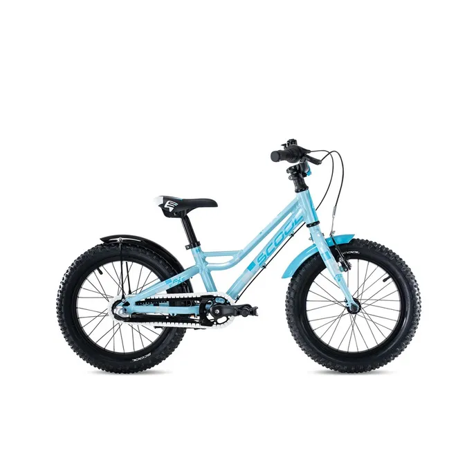SCOOL Detský bicykel faXe 16 – 3s Nexus – svetlomodrý reflexný (od 105 cm)